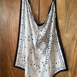 White & Black Star Map Print Scarf